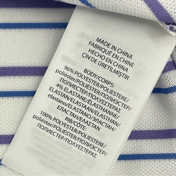 RLX Ralph Lauren Men’s Medium Performance Golf Polo Stripe White purple blue NWT - Picture 10 of 12